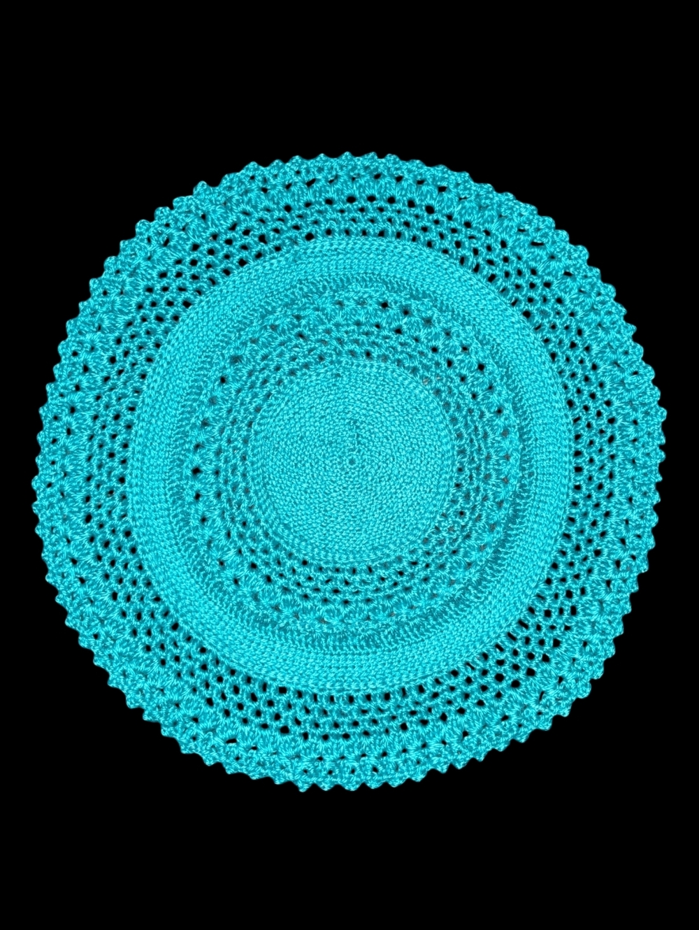 Lagoon BlueDoily Acrylic 4 Ply  Handcrafted Crochet New